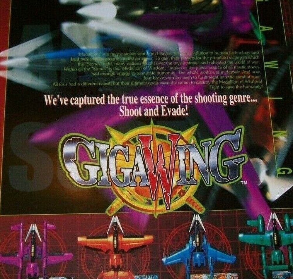GigaWing Arcade Flyer 1999 Original NOS Video Game Space Shooter Artwork Promo